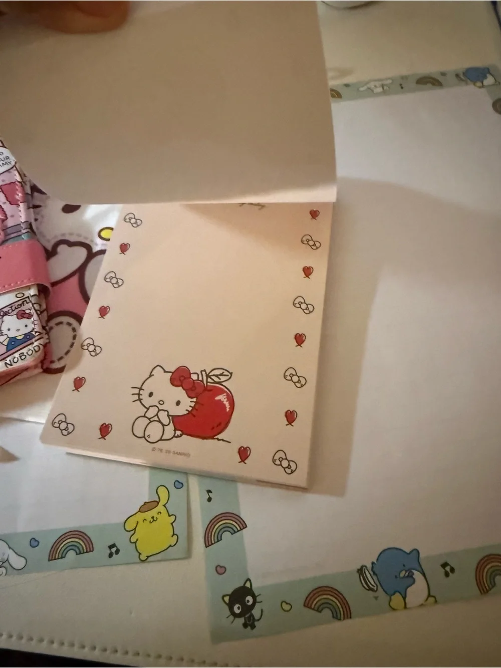 Hello Kitty Pink Kids Drawstring Bag & Notebook Set